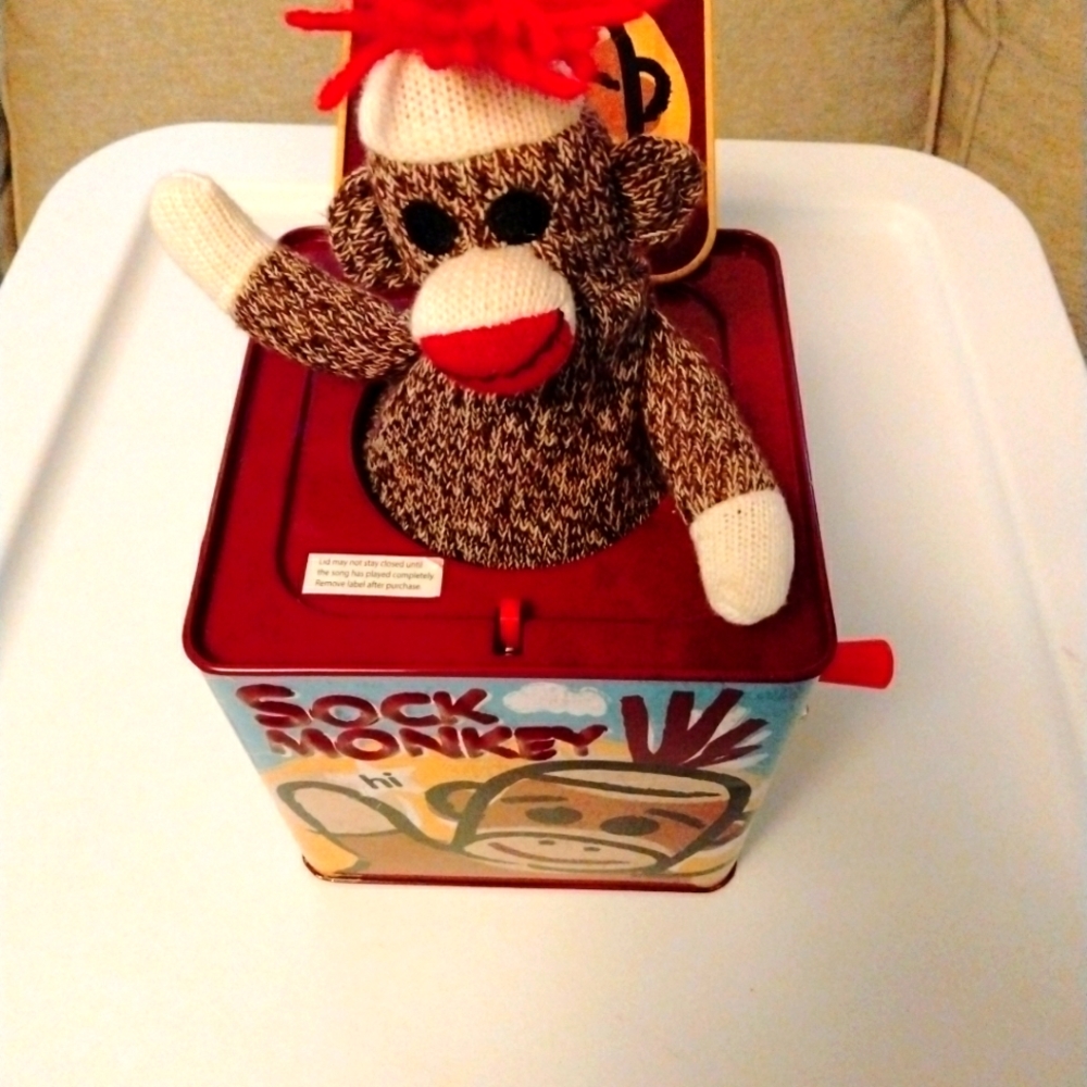 The Sock Monkey Jack in the Box collectable toy